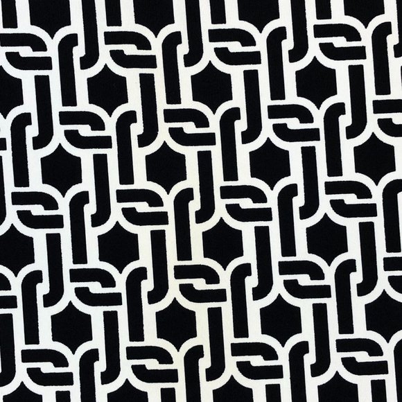 Lands' End Black and White Geometric Print Jersey Knit Long Sleeve Top Comfy - Picture 5 of 8